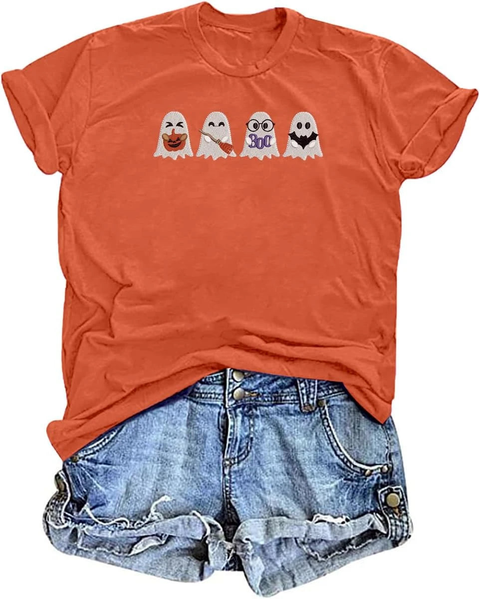 Embroidered Pumpkin Fall Graphic Tee