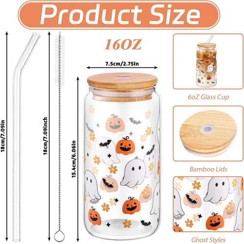 Halloween Ghost Glass Cup