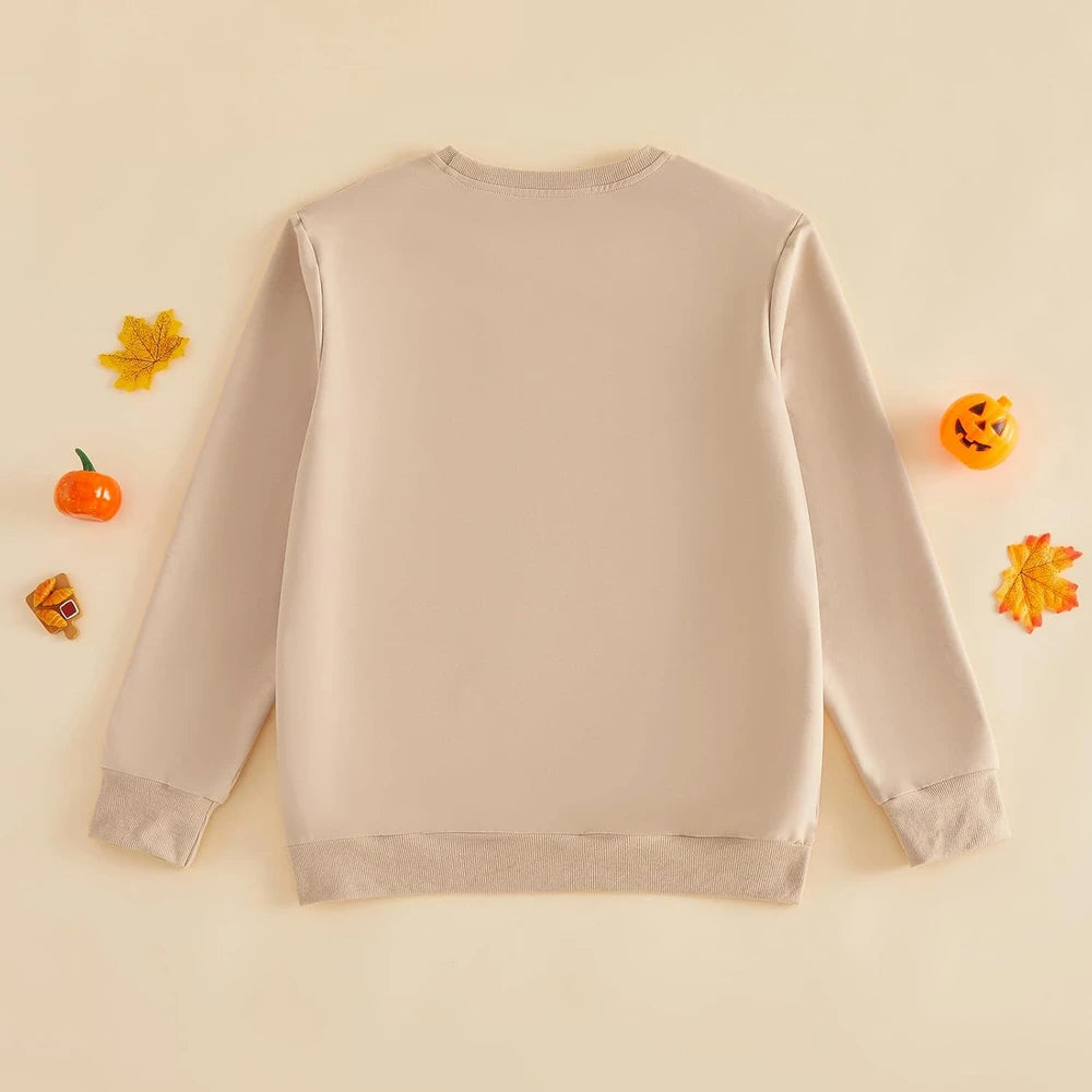 Matching Pumpkin Embroidered Sweatshirt