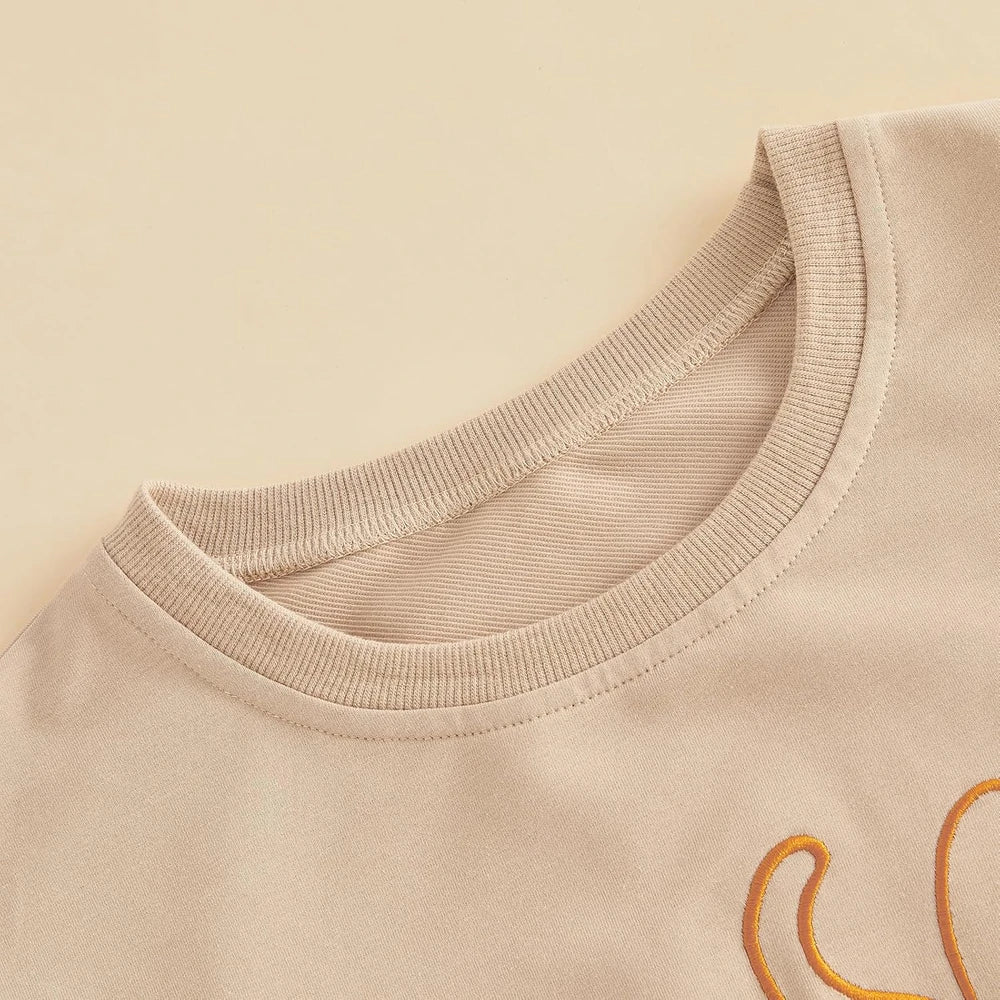 Matching Pumpkin Embroidered Sweatshirt